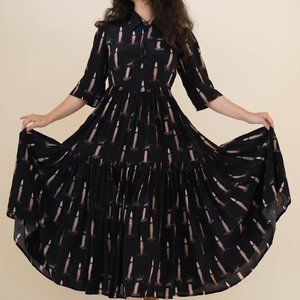 Samantha Pleet 'Morticia' dress with flying candles print - size 14